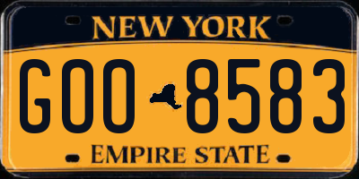 NY license plate GOO8583