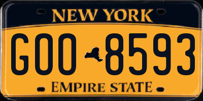 NY license plate GOO8593