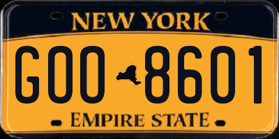 NY license plate GOO8601
