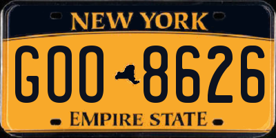 NY license plate GOO8626