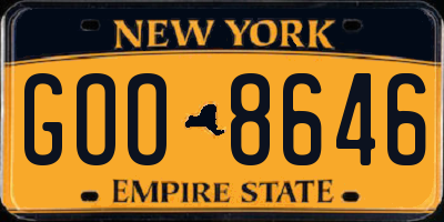 NY license plate GOO8646