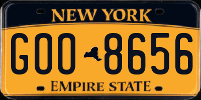 NY license plate GOO8656