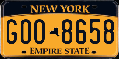 NY license plate GOO8658