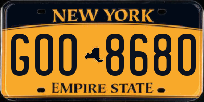 NY license plate GOO8680