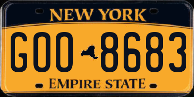 NY license plate GOO8683