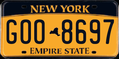 NY license plate GOO8697