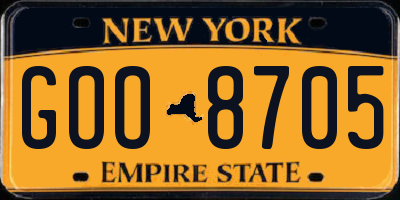 NY license plate GOO8705