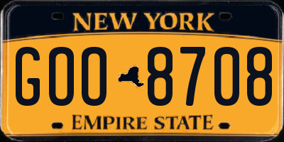 NY license plate GOO8708