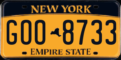 NY license plate GOO8733