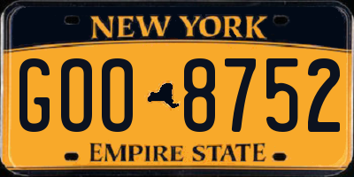 NY license plate GOO8752