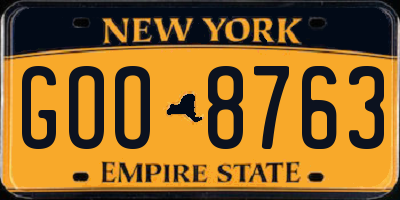 NY license plate GOO8763