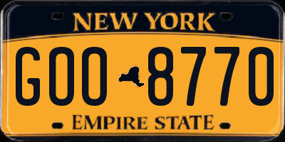 NY license plate GOO8770