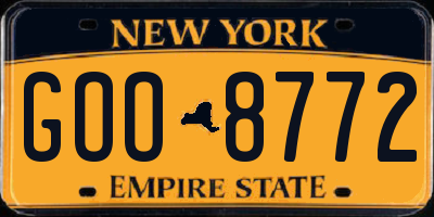 NY license plate GOO8772