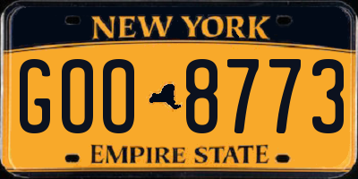 NY license plate GOO8773