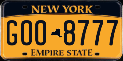 NY license plate GOO8777