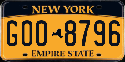 NY license plate GOO8796
