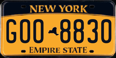 NY license plate GOO8830