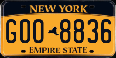 NY license plate GOO8836