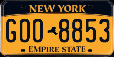 NY license plate GOO8853