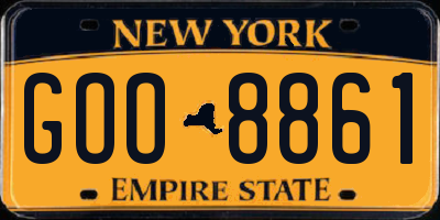 NY license plate GOO8861
