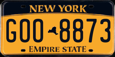 NY license plate GOO8873