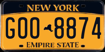 NY license plate GOO8874