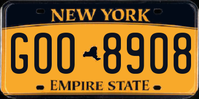 NY license plate GOO8908