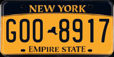 NY license plate GOO8917