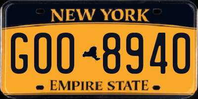 NY license plate GOO8940
