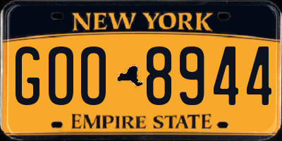 NY license plate GOO8944