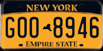 NY license plate GOO8946