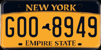 NY license plate GOO8949
