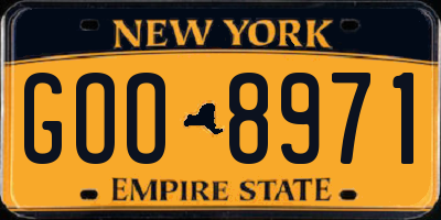 NY license plate GOO8971