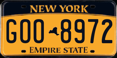 NY license plate GOO8972