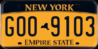 NY license plate GOO9103