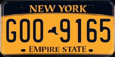 NY license plate GOO9165