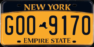 NY license plate GOO9170