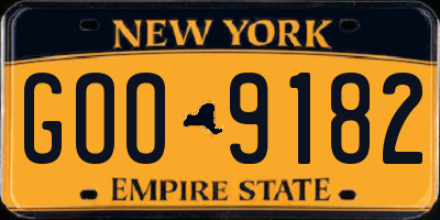 NY license plate GOO9182