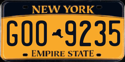 NY license plate GOO9235