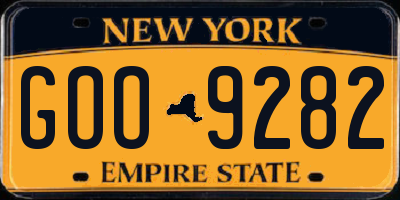NY license plate GOO9282