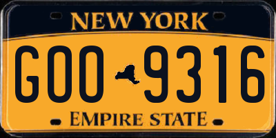 NY license plate GOO9316