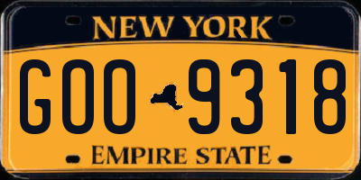 NY license plate GOO9318