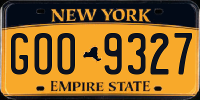 NY license plate GOO9327