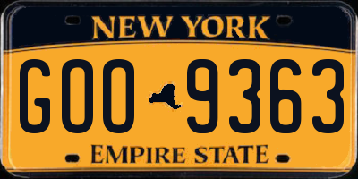 NY license plate GOO9363