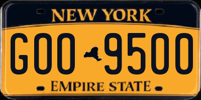 NY license plate GOO9500