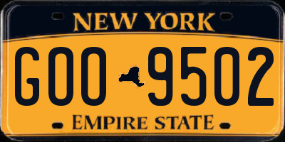 NY license plate GOO9502