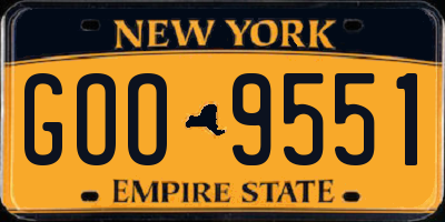 NY license plate GOO9551