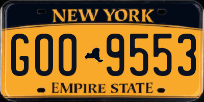 NY license plate GOO9553