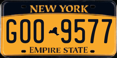 NY license plate GOO9577