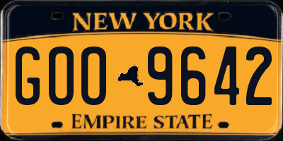 NY license plate GOO9642